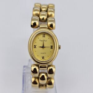 VTG Pierre Nicol Women's Watch 23MM Gold Dial Bracelet Band 6.5" New Battery